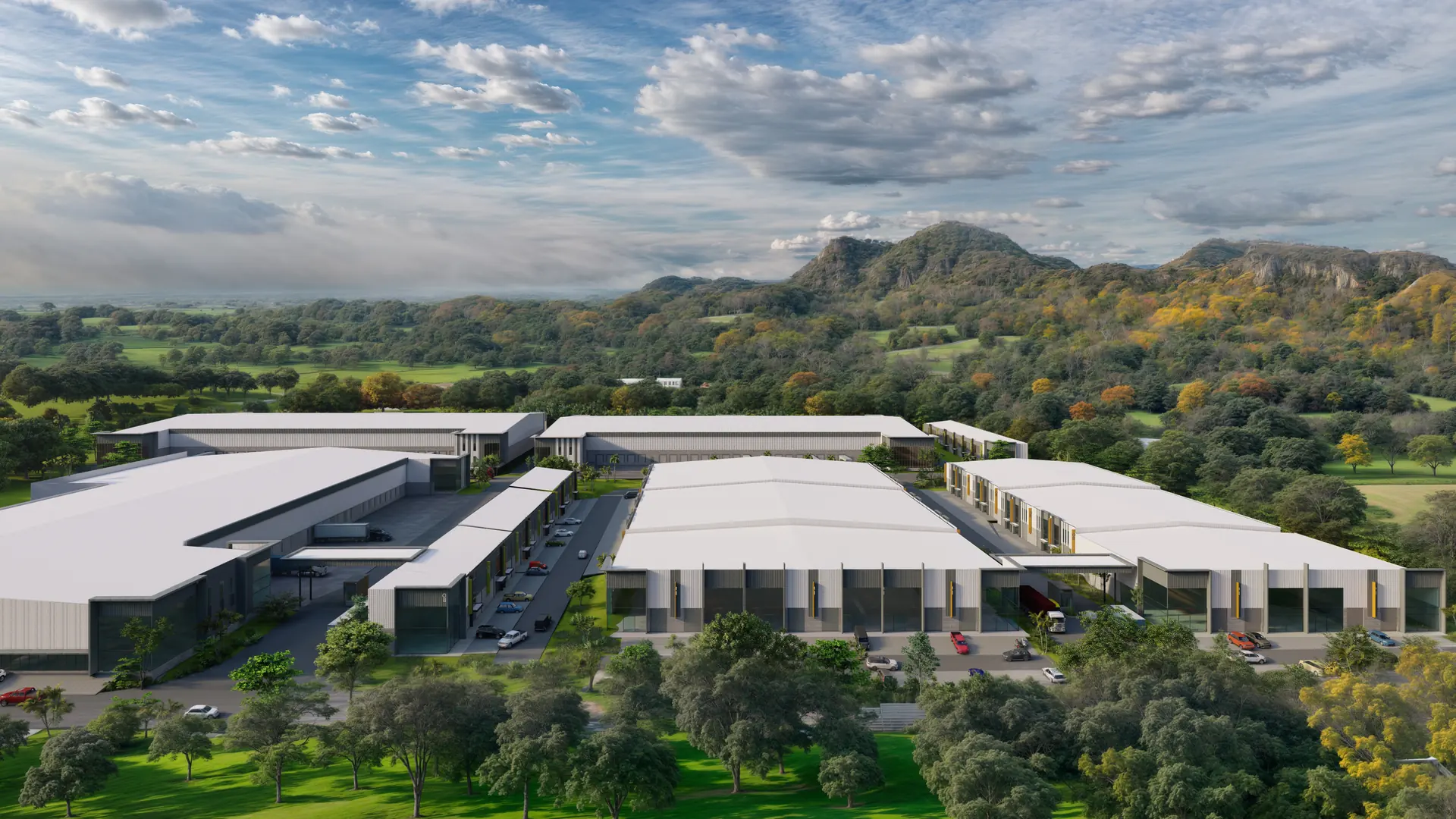 BAULAS FLEX HUB — vista aérea del conjunto y su entorno