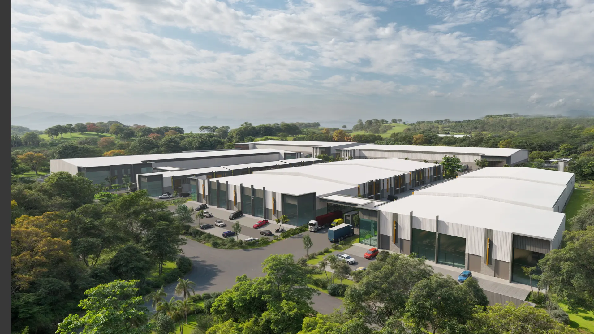 BAULAS FLEX HUB — vista aérea del complejo