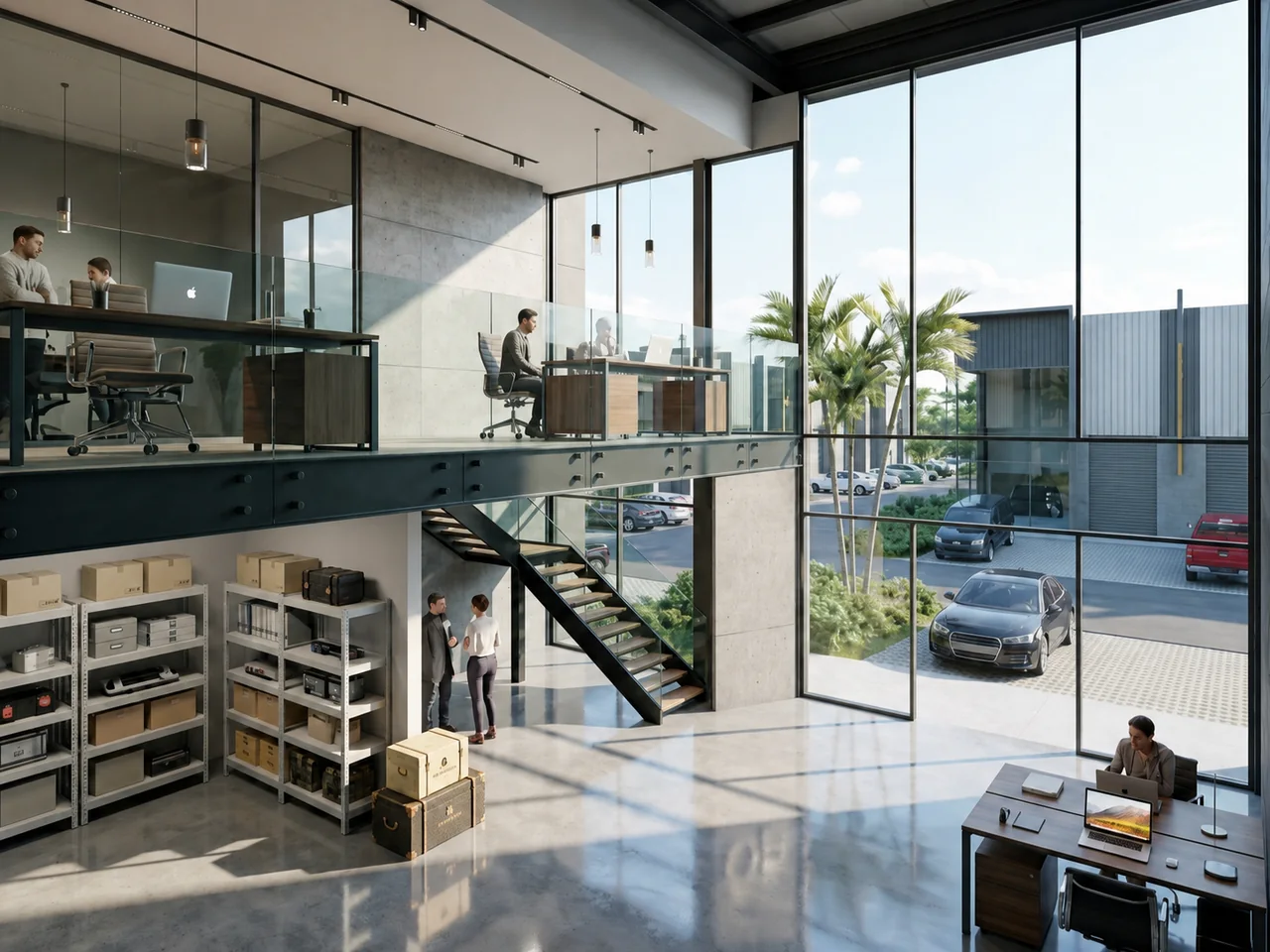 Interior — almacenamiento con estantería